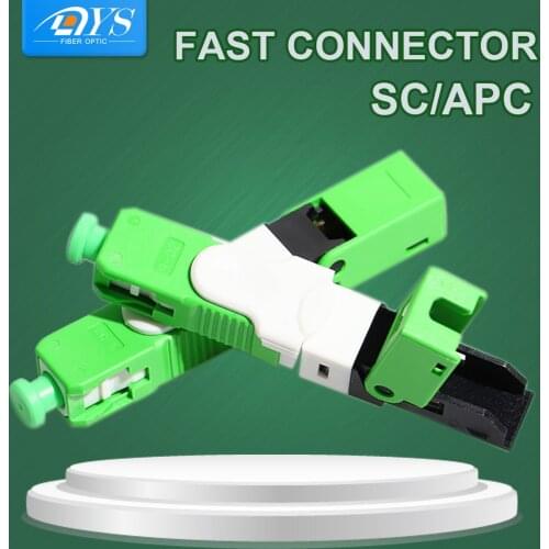 100pcs FTTH Single-Mode Fiber Optic SC APC Quick Fast Field Assembly Connector For Flat Drop Cable-ESC250D