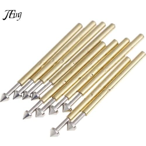100pcs/lot Gold Plated 1.3mm Conical Head 1.0mm Thimble P75-E2 / P75-E3 Spring Test Probe Pogo Pin