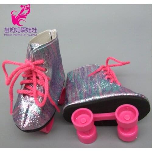 18 Inch 45cm Girl doll 7cm Doll Shoes skating boots For Baby Reborn Dolls shoes