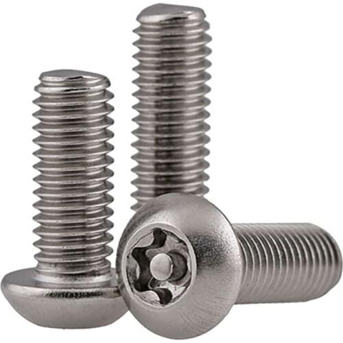 304 A2 Stainless steel Six Lobe Torx Button Pan Round Head with Pin Tamper Proof Anti Theft Security Screw Bolt M6 M8 M10