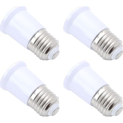 4Pcs Light Socket Adapters Fireproof Plastic Aluminium Bulb Lamp Base Home Office E27 to E14/E27 to E27 Lights Socket Converters
