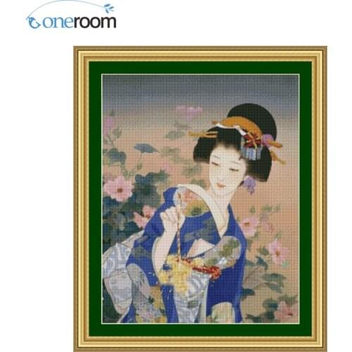 49-59 Japanese Women Chinese Stitch DIY 14CT similar DMC Cross Stitch,Sets For Embroidery Kits Counted Cross-Stitching