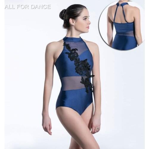 Halter neck Ballet spandex & mesh ballet leotard performance stage dance costumes dancewear lyrical dancewear costumes