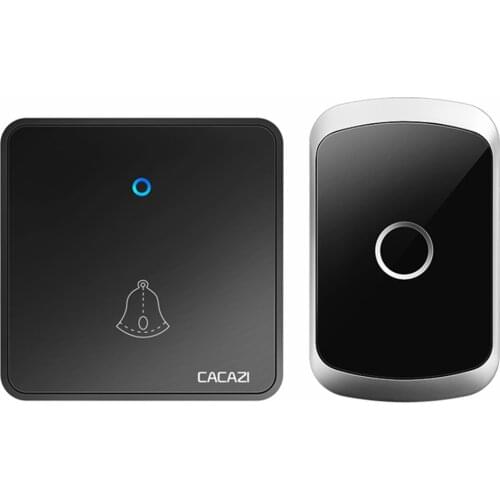 CACAZI Welcome Home Wireless Doorbell 300M Remote CR2032 Battery Waterproof US EU UK Plug Smart House Ringbell 0-110DB 220V