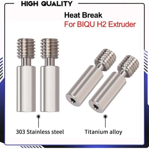 BIQU H2 Extruder Heat Break All Metal Titanium Alloy Heatbreak 3D Printer Parts For B1 Ender 3 V2.0 Anet a8 Upgrade Hotend Kits