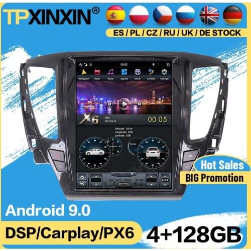 Carplay Tesla 128G Radio 2 Din Stereo Bluetooth Android 10 For Mitsubishi Pajero sport 2016 2017 2018 GPS Player Audio Head Unit