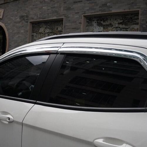 Side Window Deflector For Ford Ecosport Chrome /Acrylic Sun Rain Deflector Weather Shield Car Accessories 2013-2020