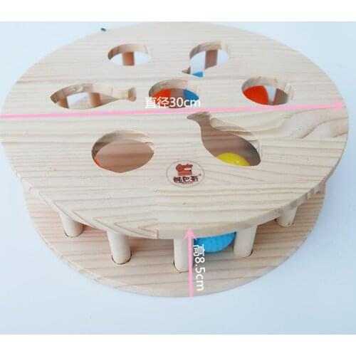 Wooden Round Box with balls Bird Parrot Foraging Educational Toys Feeding Vessel Large Gray Parrot Toy BT022