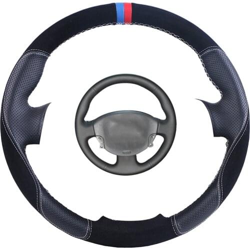 Custom Car Steering Wheel Cover For Renault Megane 2 2003-2008 Kangoo 2008 Scenic 2 2003-2009 Suede Leather Auto Steering Braid