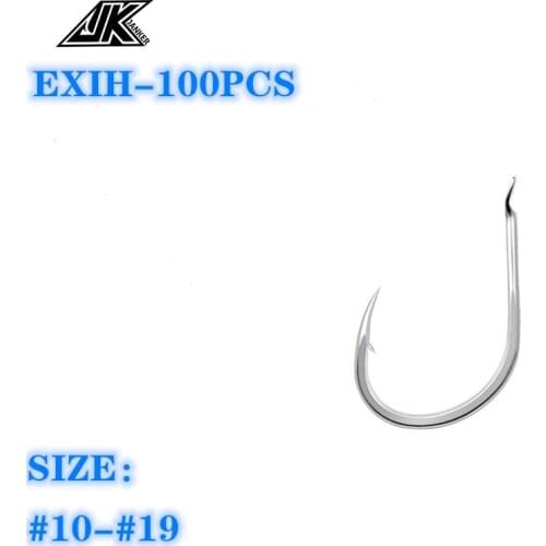 JK EXIH-100PCS Light Fishing Hooks Silver Flat Iseama Hook High carbon steel Fish Hooks Japan Barbed Chinu Sea Fishhook