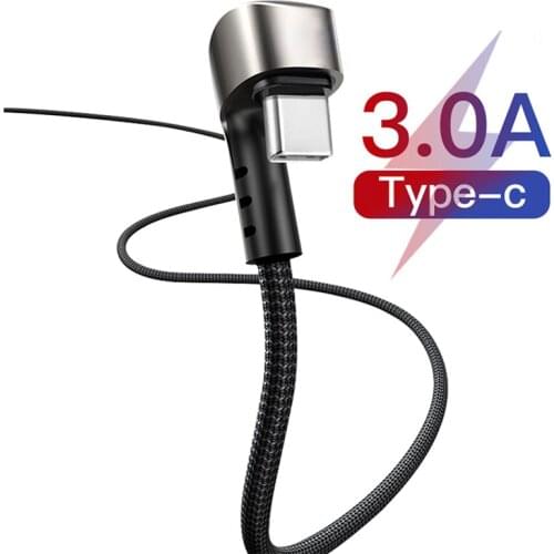 3A USB Type C Cable Fast Charging Gaming Cable For samsung S10 S9 S8 Xiaomi mi Smart Phone U-shaped USB-C Nylon Cord