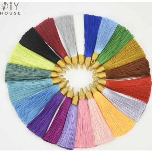 10Pcs Chinese Knot Ice Silk Tassel Fringe Pendant DIY Crafts Tassels Trim Garments Jewelry Curtains Decor Earrings Components