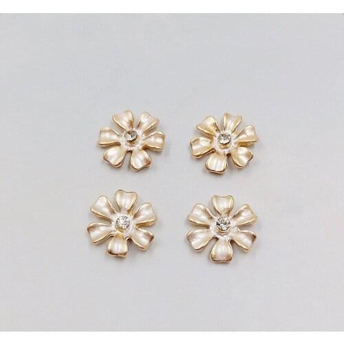 20 PCS 13mm Metal Alloy KC Gold Flowers Connectors Thin Coating Paint Charm DIY Findings For Jewelry Making