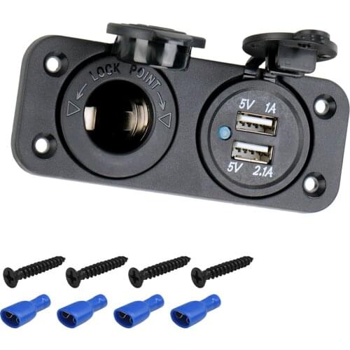 LEEPEE Charger Power Adapter 5V Dual USB Charging Car Accessories For Car And RV 12-24V Car Cigarette Lighter Socket Splitter