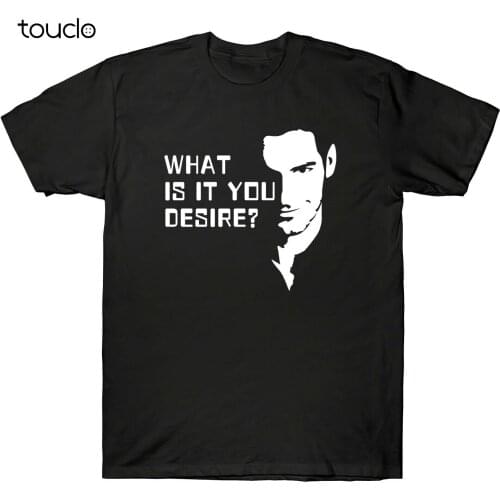 Lucifer Morningstar What Is It You Desire Mens Vintage Short Sleeve T-Shirt Top