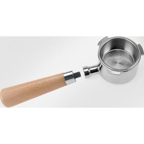 Coffee Bottomless Espresso Coffeeware Set 51mm Basket Set Wooden Handle Filter Holder