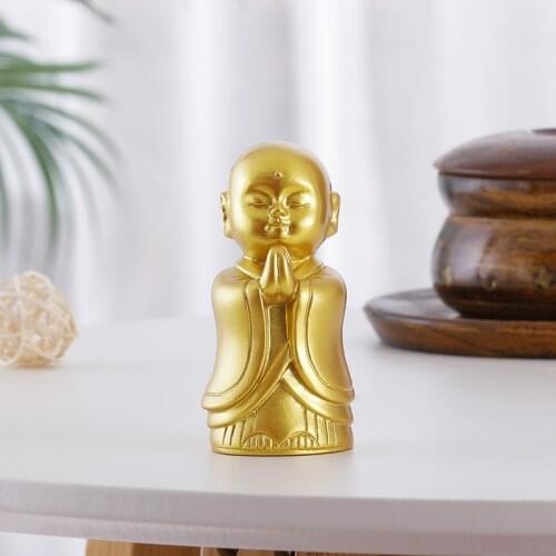 New Hindu Golden Buddha Statue Resin Meditation Sleeping Buddha Home Furnishing Decoration Figurines Golden Cute Maitreya Buddha