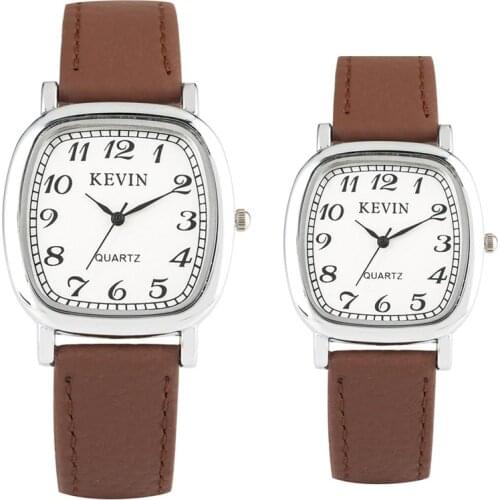 New Fashion 2019 KEVIN Couple Men Women Watches Casual Business Leather Arabic Numerals Wristwatch Stylish Lovers' Clock Gifts