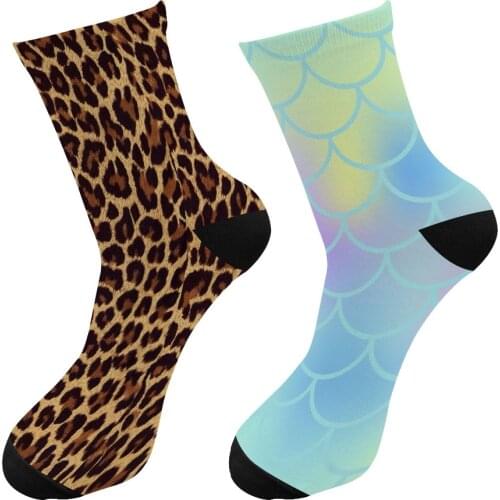 New 3d Printing Fish Scale Mens Crew Socks Women Leopard Knee High Long Socks Novelty Funny Crazy Turkey Happy Tube Socks