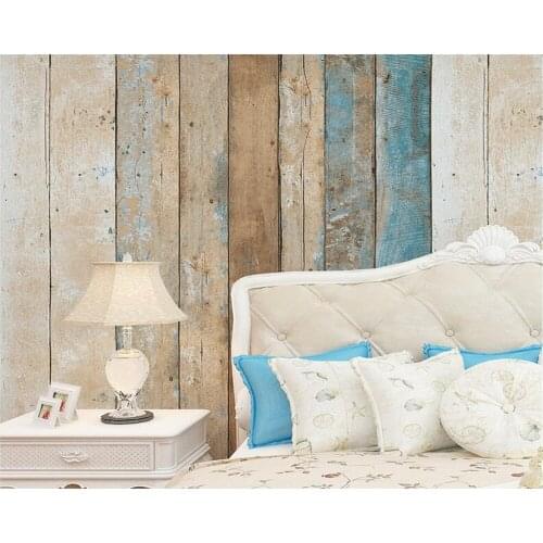 Beibehang Retro simulation wood color wood grain PVC wallpaper personality bar cafe nostalgic womens clothing store wallpaper