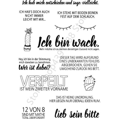 German Words Transparent Clear Silicone Stamp/seal for DIY Scrapbooking/ Album Decorative Clear Stamp Sheets ST0151