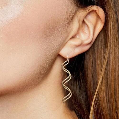 Yobest Fish Shaped Earrings Simplicity Handmade Copper Wire Earring for Women gold Color Geometric Ear jewelry Brooch Earrings