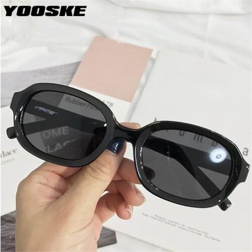 YOOSKE Women Trend Sunglasses Luxury concave shape Oval Sun Glasses Men Brand Design Vintage Black Yellow Eyeglasses UV400