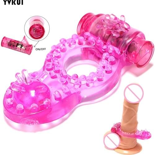 Clitoris Stimulator Delayed Ejaculation Ring Penis Vibrator Lock Ring Massager Silicone Penis Ring Sleeve Vibrating Sex Toys