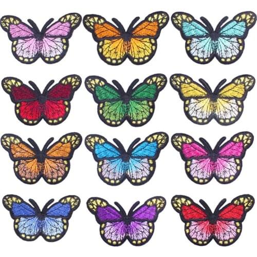 Iron On Patches On Clothes Butterfly Patch Stickers On Fabric Appliqued Quality Art Fashion Beautiful Colorful Badge On The Back