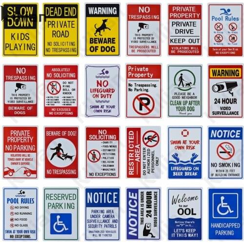 Vintage Metal Plaque Swimming Pool Prohibition Home Decoration Warning Sign Metal Painting Metal Plate Bar Club Home Decoration