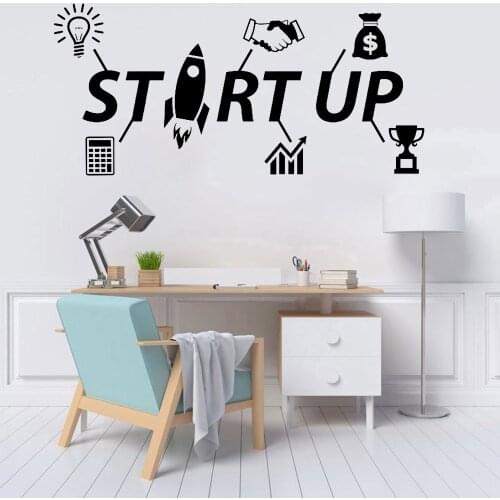 Startup Wall Decal Business Office Modern Decor Vinyl Removable Wall Sticker Home Decoration For Teen Room School Classroom Y962