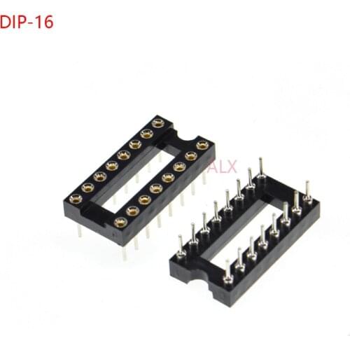 10PCS DIP16 IC ROUND HOLE SOCKET 16p DIP CHIP TEST HOLDER Adaptor 16 PIN dip-16 DIP 16PIN 2.54MM PITCH CONNECTOR