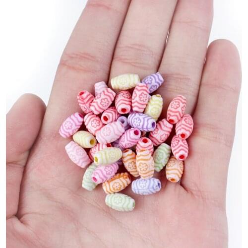 100/200Pcs Long Round Shpae Loose Beads New Acrylic Beads For Jewelry Making DIY Necklace Bracelet Accessories