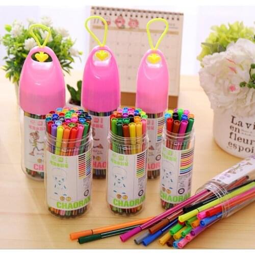 12/18 Colors Washable Watercolor Pen Drawing Painting Art Marker For Student Art Supplies Child Lucky Bottle