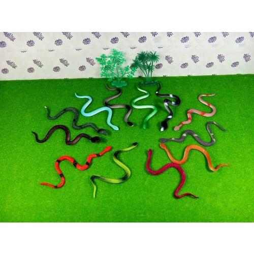 12 pcs/lot Trick Toys Simulation Snake Whimsy Rubber Small Snakes KIds Toy Childrens Toy Joke Gifts Simulation Model Animal Toy