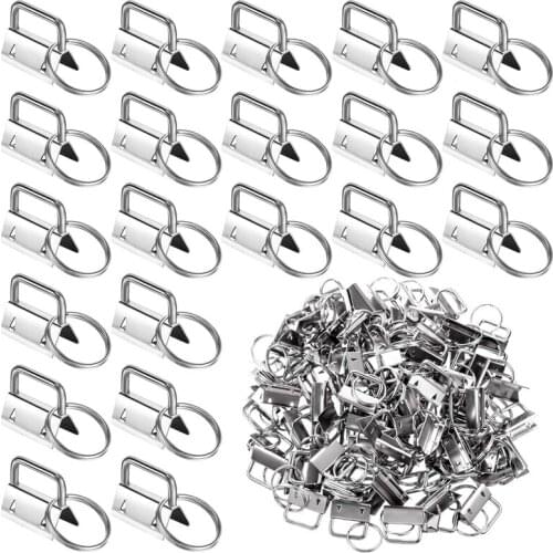 200 Pieces of Key Chain Hardware Key Chain Key Chain Bracelet with Key Ring Key Chain Supplies Hardware Tail Clip
