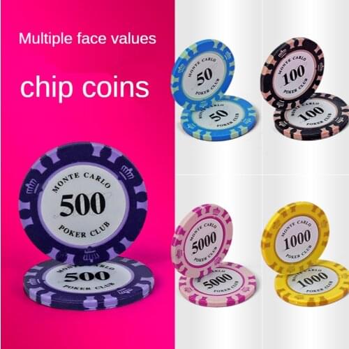 40mm CLAY poker chips digital chip mahjong Poker game tokens coin chip card Texas Hold'em Poker