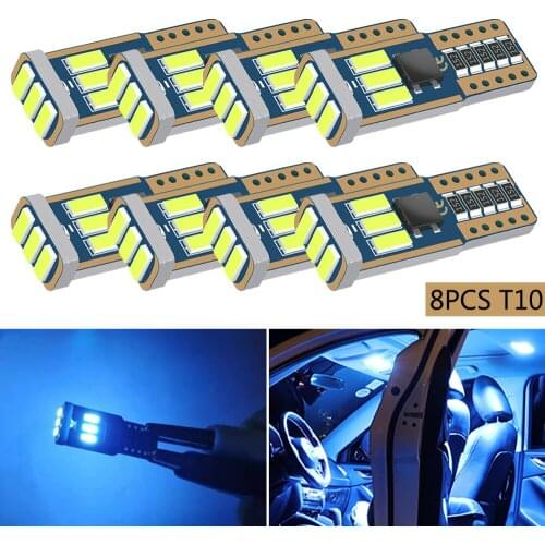 8x T10 W5W Canbus Interior LED Lamps Reading Lights for Audi A3 A4 A6 A5 8p B6 B8 B7 B5 C6 S3 S4 RS3 TT Quattro Q5 Q7 100 300