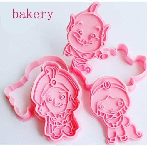 Aladdin Cookies Cutter 3d Disney Cartoon Cookie Mold Baking Accessories Pressing Cute Bakeware Baking Bakery Tools