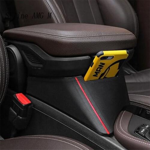 Car styling Auto central storage box armrest remoulded glove cover decoration Sticker For BMW X1 F48 X2 F47 Interior Accessories