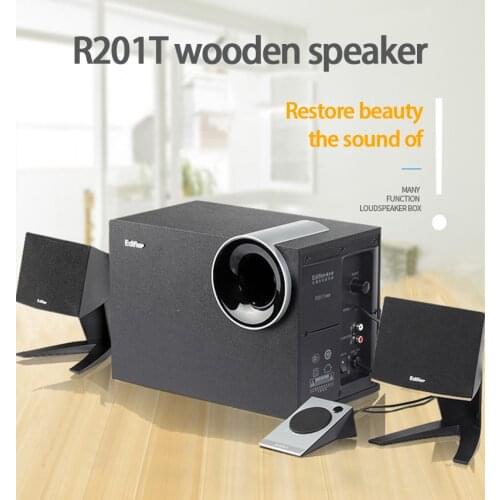 KYYSLB R201T 28W Desktop 2.1 Channel Wooden Speakers Computer Audio Home Bluetooth Overweight Subwoofer