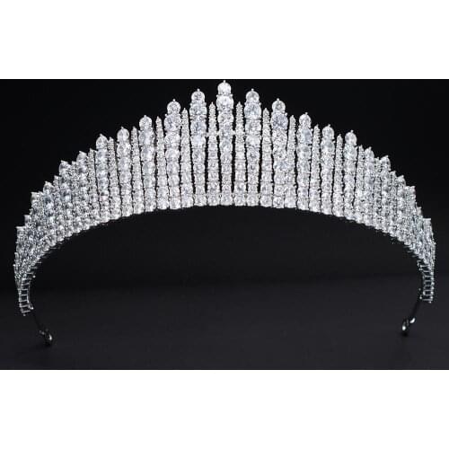 2020 Design Cubic Zirconia Princess Tiara Diadem for Bridal Wedding Hair Jewelry Accessories Hairpieces CH10345