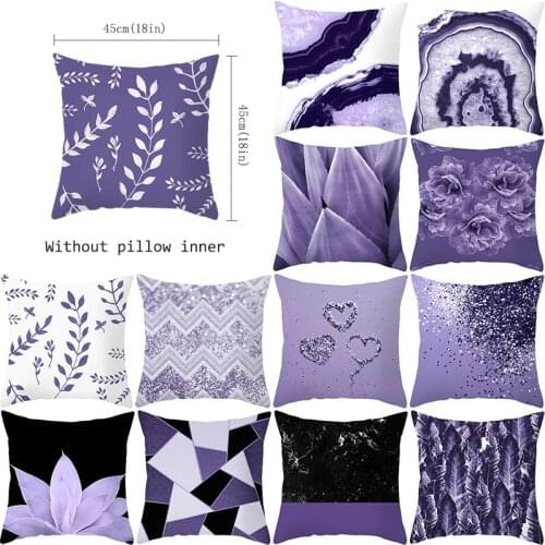 Purple Geometric Pillowcase 45*45 Cushion Covers Decorative Pillow Case Cover Pillowcase Sofa Cushions Polyester Home Decor 0218