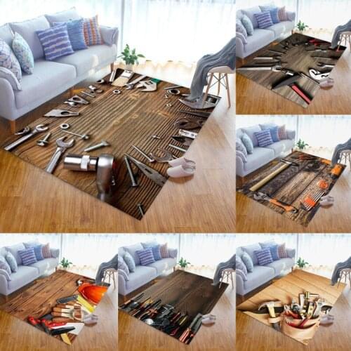 Tools Pattern Printed Rugs and Carpets for Home Living Room Mats Hallway Antislip Kitchen Mat Big Floor Rugs Bedroom Decoration