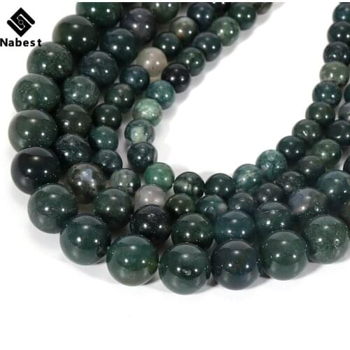 6 8 10 12MM Top Grade Natural Stone Beads Green Onyx Agates Round Loose Beads For DIY Bracelet Necklace Jewelry Making Accessory