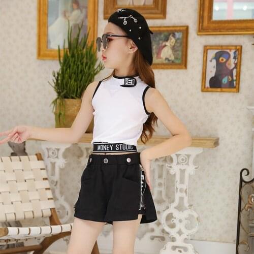 Cool Girls Clothes Summer Outfit Vest Shorts Sets Sleeveless T-Shirt Sweatshirt Tops Hot Pants Cotton Children Costume Girl Wear