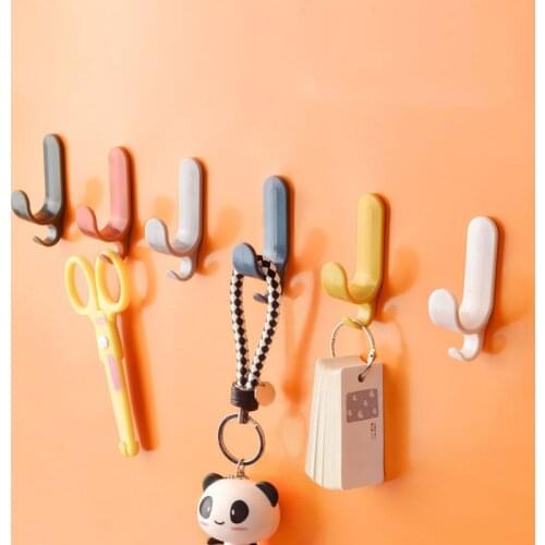 4pcs/set Decorative Hook Self Adhesive Door Wall Hooks Key Holder Clothes Hanger Coat Rack for Bathroom Kitchen Wall Decoration