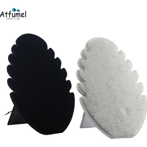 Fashion Velvet Flame Shape Necklace Jewelry Organizer Holder Pendant Chain Display Storage Easel Rack Stand Desk Jewelry Decor