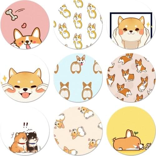 Cartoon dog short leg keki husky Funny Cute Icons Pins Badge Decoration Brooches Metal Badges For Backpack Decoration
