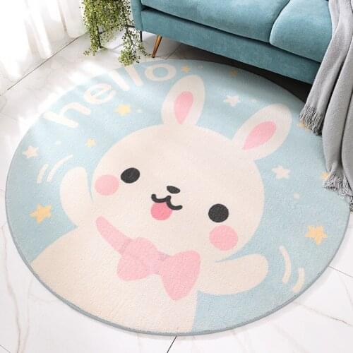 Cartoon Kids Bedroom Round Carpet Childern Play Room Tents Crawling Rug Home Decor Living Room Non-Slip Mat